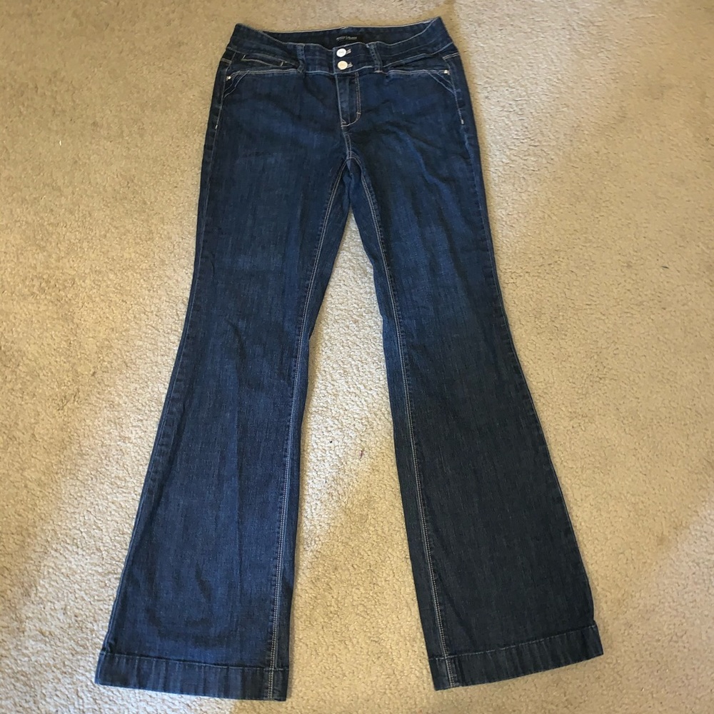 White House Black Market Trouser Leg Blue Jeans